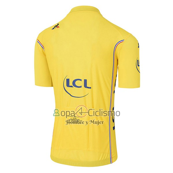 Tour DE Francia Ropa Ciclismo Culotte Corto 2017 Hombre Mangas Cortas AMarillo